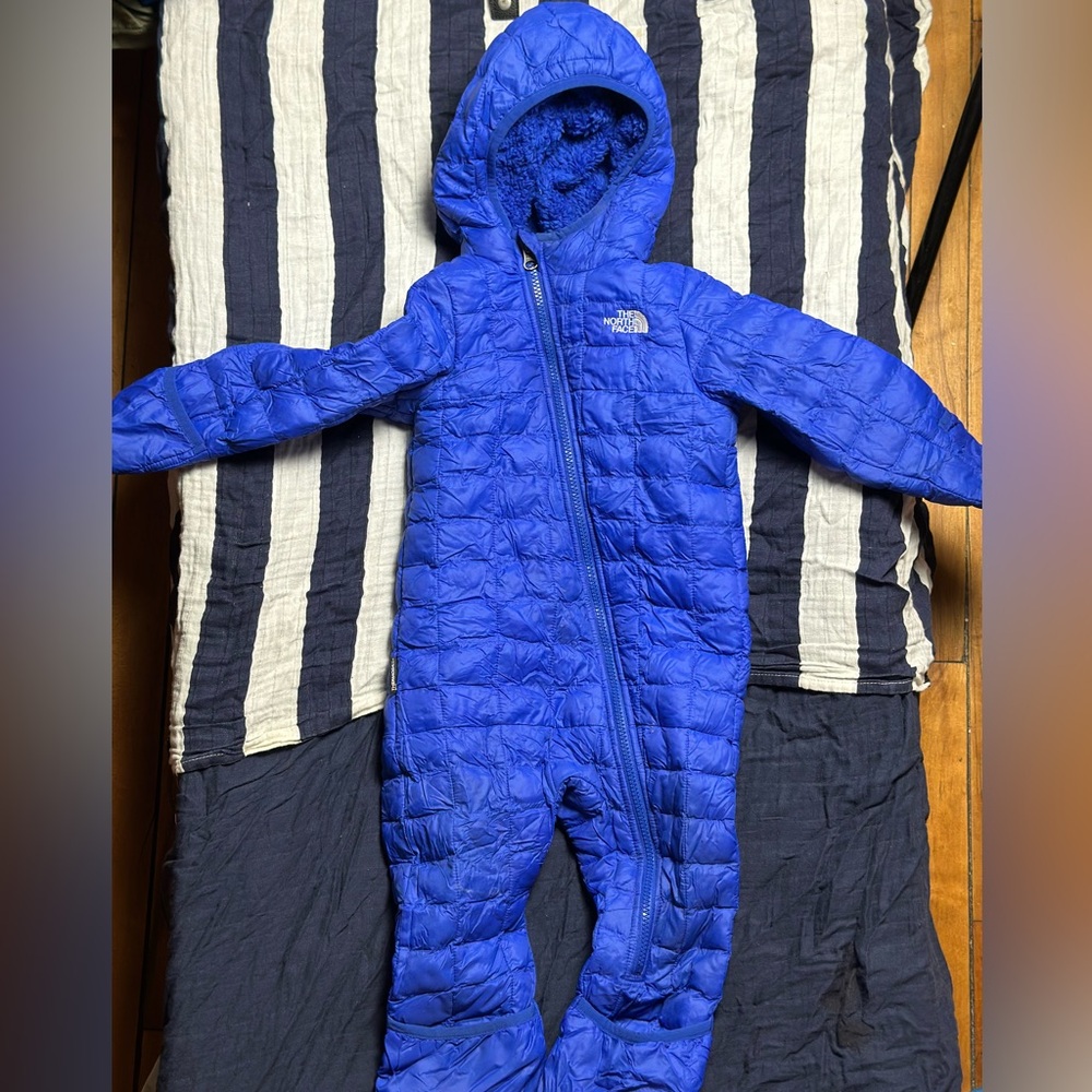 The North Face Kids Royal Blue Quilted Footie